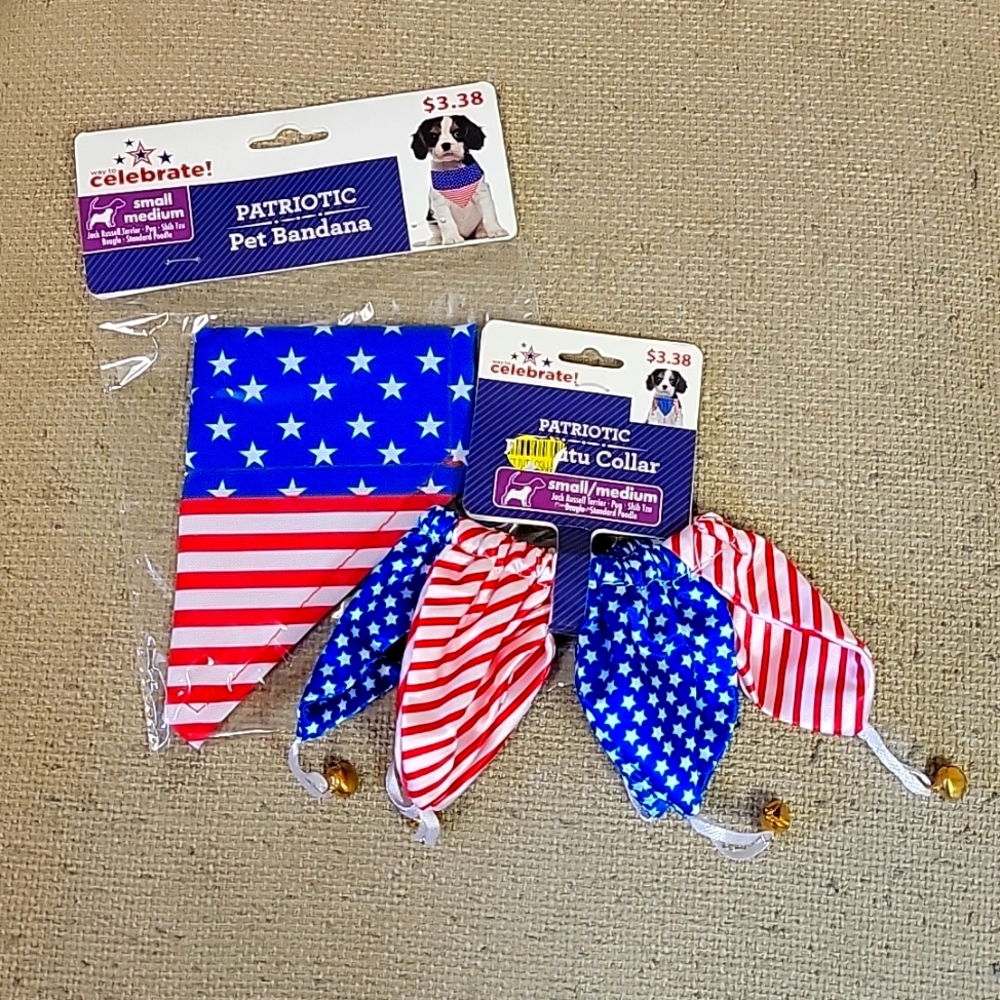 NWT Patroitic Collar and Bandana Size small/medium
